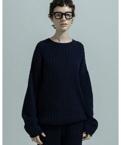 BIYOMA / ビヨーマ ニット・セーター | WOOL NYLON CABLE KNIT PULLOVER