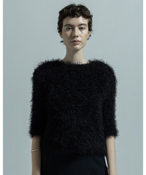 BIYOMA / ビヨーマ その他トップス | POWER SHOULDER HALF-SLEEVE SHAGGY KNIT PULLOVER | 詳細8