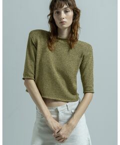 BIYOMA / ビヨーマ その他トップス | POWER SHOULDER HALF-SLEEVE KNIT PULLOVER