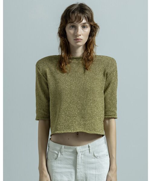 BIYOMA / ビヨーマ その他トップス | POWER SHOULDER HALF-SLEEVE KNIT PULLOVER | 詳細4