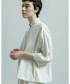 BIYOMA / ビヨーマ シャツ・ブラウス | COTTON LINEN STRIPE W POCKET OPEN COLLAR SHIRT
