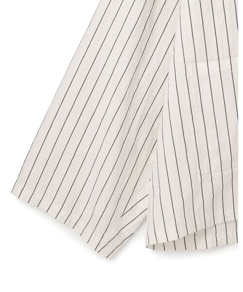 BIYOMA / ビヨーマ シャツ・ブラウス | COTTON LINEN STRIPE W POCKET OPEN COLLAR SHIRT | 詳細3