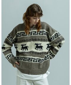 BIYOMA / ビヨーマ ニット・セーター | FULL ZIP COWICHAN SWEATER
