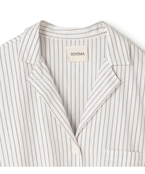 BIYOMA / ビヨーマ シャツ・ブラウス | COTTON STRIPE OPEN COLLAR SHIRT-ストライプ-0 | 詳細3