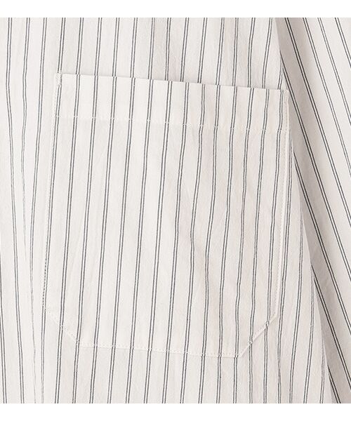BIYOMA / ビヨーマ シャツ・ブラウス | COTTON STRIPE OPEN COLLAR SHIRT-ストライプ-0 | 詳細4