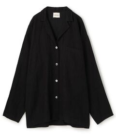 BIYOMA / ビヨーマ シャツ・ブラウス | LINEN OPEN COLLAR SHIRT-ブラック-0