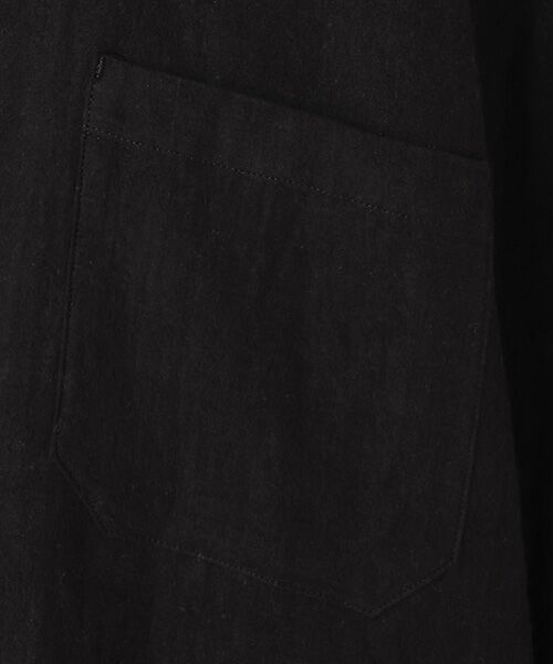 BIYOMA / ビヨーマ シャツ・ブラウス | LINEN OPEN COLLAR SHIRT-ブラック-0 | 詳細4
