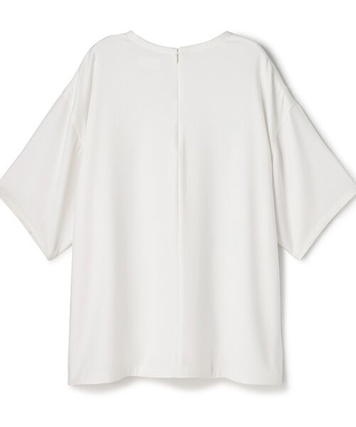 BIYOMA / ビヨーマ Tシャツ | POLYESTER SATIN SHORT SLEEVED BLOUSE-ホワイト-1 | 詳細1