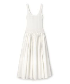BIYOMA / ビヨーマ ロング・マキシ丈ワンピース | COTTON COMBI DRESS-ホワイト-1