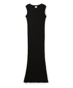 BIYOMA / ビヨーマ ロング・マキシ丈ワンピース | SILK RIB NO SLEEVE DRESS-ブラック-1