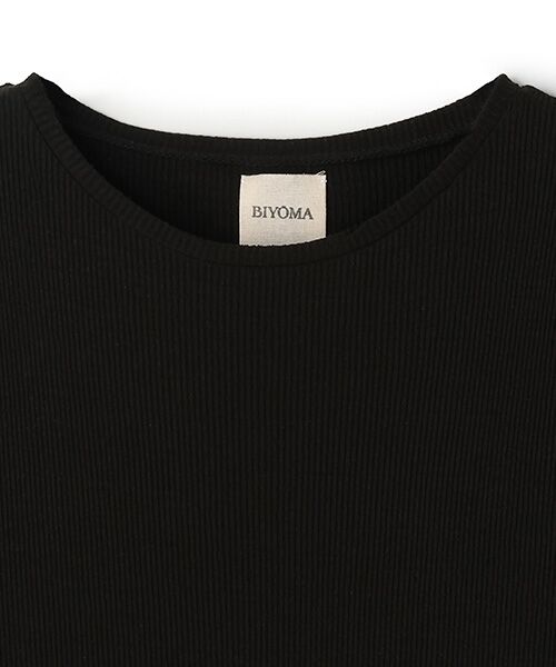 BIYOMA / ビヨーマ ロング・マキシ丈ワンピース | SILK RIB NO SLEEVE DRESS-ブラック-0 | 詳細7