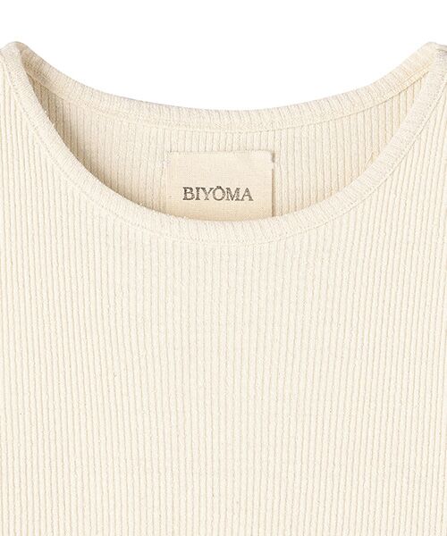 BIYOMA / ビヨーマ タンクトップ | SILK RIB AMERICAN SLEEVE TANK TOP-ブラック-F | 詳細2