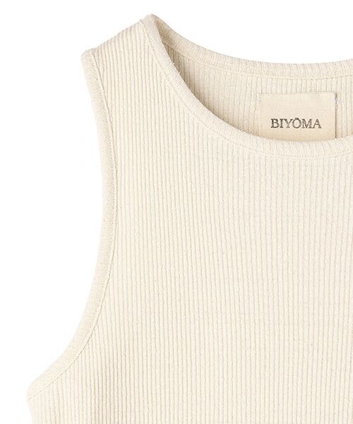 BIYOMA / ビヨーマ タンクトップ | SILK RIB AMERICAN SLEEVE TANK TOP-ブラック-F | 詳細3