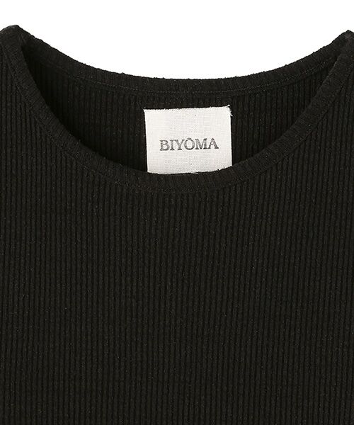 BIYOMA / ビヨーマ タンクトップ | SILK RIB AMERICAN SLEEVE TANK TOP-ブラック-F | 詳細7