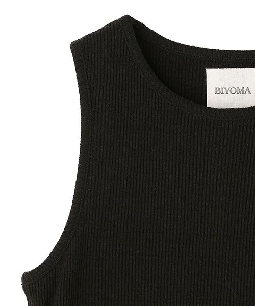 BIYOMA / ビヨーマ タンクトップ | SILK RIB AMERICAN SLEEVE TANK TOP-ブラック-F | 詳細8