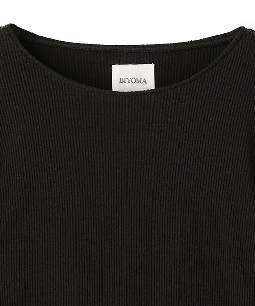 BIYOMA / ビヨーマ カットソー | SILK RIB LONG SLEEVE PULLOVER-ブラック-F | 詳細7
