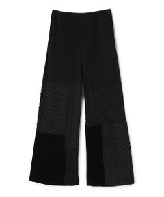 BIYOMA / ビヨーマ その他パンツ | POLYESTER POWDERY KNIT LACE COMBI PANTS-ブラック-0