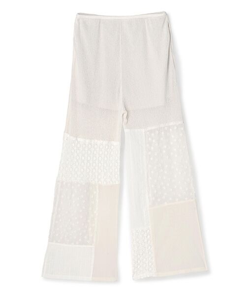 BIYOMA / ビヨーマ その他パンツ | POLYESTER POWDERY KNIT LACE COMBI PANTS-ブラック-0 | 詳細1