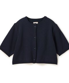 BIYOMA / ビヨーマ カーディガン・ボレロ | COTTON ACRYLIC SHORT SLEEVE KNIT CARDIGAN -ネイビー-F