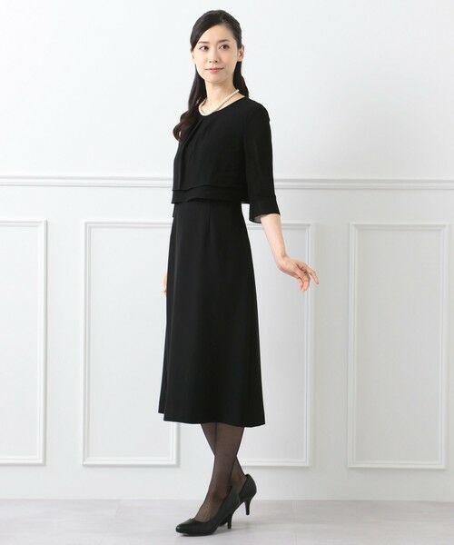 BLACK FORMAL / ブラックフォーマル セットアップ | 【大きいサイズ有】ストレッチダブルサテン ジャケット+ワンピース | 詳細11