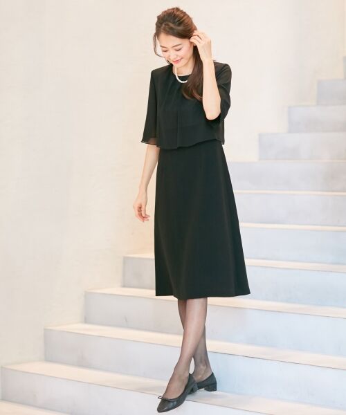 BLACK FORMAL / ブラックフォーマル ドレス | 【WEB限定/洗える】日本製 75dシフォン ワンピース | 詳細1