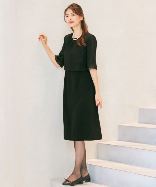 BLACK FORMAL / ブラックフォーマル ドレス | 【WEB限定/洗える】日本製 75dシフォン ワンピース | 詳細3