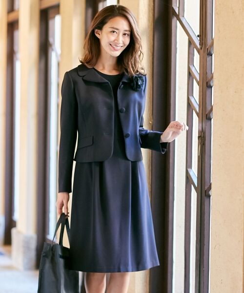 お受験 セレモニーに 濃紺 洗える 日本製 ワンピース ジャケット セットアップ Black Formal ブラックフォーマル ファッション通販 タカシマヤファッションスクエア