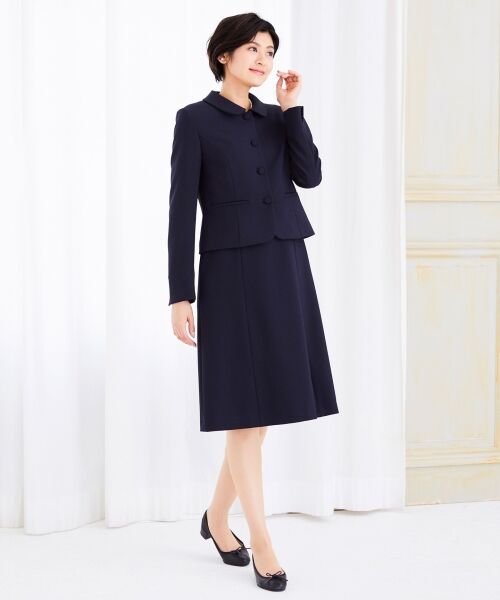 BLACK FORMAL / ブラックフォーマル セットアップ | 【お受験/セレモニーに】濃紺 洗える/ストレッチ ワンピース＋ジャケット | 詳細1