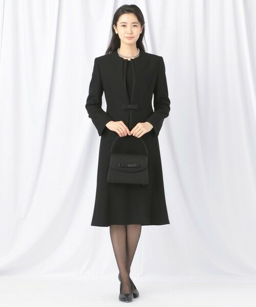 BLACK FORMAL / ブラックフォーマル セットアップ | 【ウォッシャブル対応】ドビーボーダーリボン ジャケット+ワンピース | 詳細1