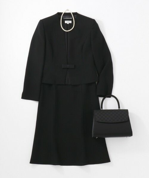 BLACK FORMAL / ブラックフォーマル セットアップ | 【ウォッシャブル対応】ドビーボーダーリボン ジャケット+ワンピース | 詳細10