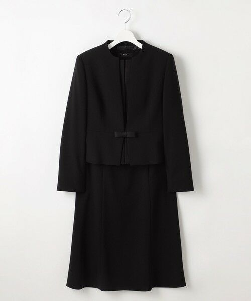 BLACK FORMAL / ブラックフォーマル セットアップ | 【ウォッシャブル対応】ドビーボーダーリボン ジャケット+ワンピース | 詳細11