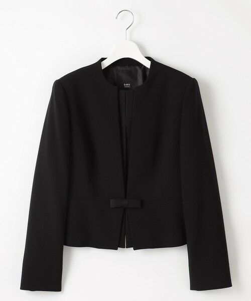 BLACK FORMAL / ブラックフォーマル セットアップ | 【ウォッシャブル対応】ドビーボーダーリボン ジャケット+ワンピース | 詳細13