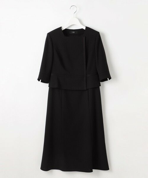 BLACK FORMAL / ブラックフォーマル セットアップ | 【ウォッシャブル対応】ドビーボーダーリボン ジャケット+ワンピース | 詳細23