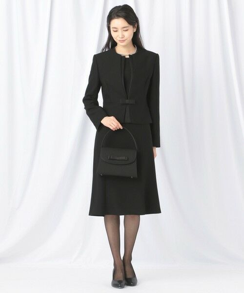 BLACK FORMAL / ブラックフォーマル セットアップ | 【ウォッシャブル対応】ドビーボーダーリボン ジャケット+ワンピース | 詳細3