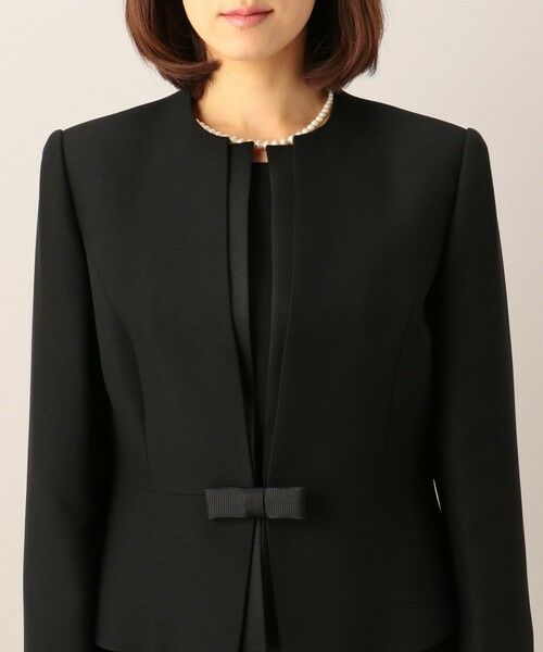 BLACK FORMAL / ブラックフォーマル セットアップ | 【ウォッシャブル対応】ドビーボーダーリボン ジャケット+ワンピース | 詳細30