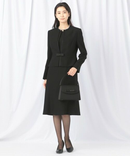 BLACK FORMAL / ブラックフォーマル セットアップ | 【ウォッシャブル対応】ドビーボーダーリボン ジャケット+ワンピース | 詳細5