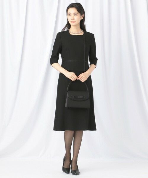 BLACK FORMAL / ブラックフォーマル セットアップ | 【ウォッシャブル対応】ドビーボーダーリボン ジャケット+ワンピース | 詳細6