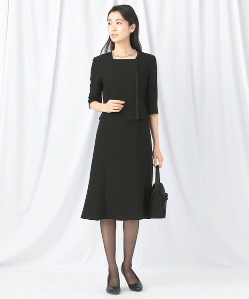 BLACK FORMAL / ブラックフォーマル セットアップ | 【ウォッシャブル対応】ドビーボーダーリボン ジャケット+ワンピース | 詳細9