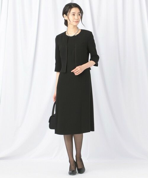 BLACK FORMAL / ブラックフォーマル セットアップ | 【洗える/縦横ストレッチ】セオプラスエス横二重ジャケット+ワンピース | 詳細2