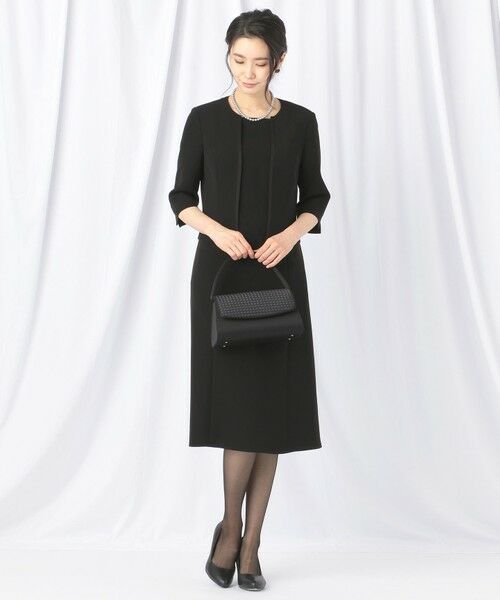 BLACK FORMAL / ブラックフォーマル セットアップ | 【洗える/縦横ストレッチ】セオプラスエス横二重ジャケット+ワンピース | 詳細4
