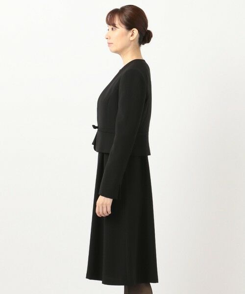 BLACK FORMAL / ブラックフォーマル セットアップ | 【洗える】ウォッシャブルストレッチバックサテン ジャケット＋ワンピース | 詳細1