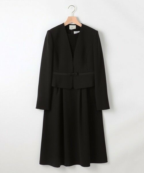 BLACK FORMAL / ブラックフォーマル セットアップ | 【洗える】ウォッシャブルストレッチバックサテン ジャケット＋ワンピース | 詳細14