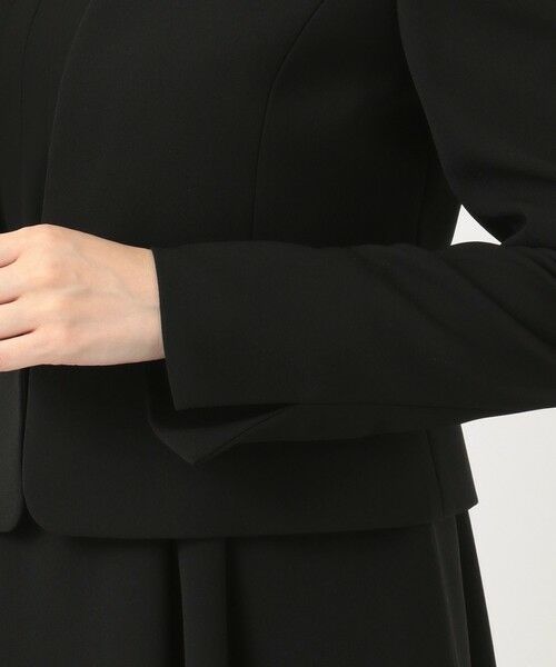 BLACK FORMAL / ブラックフォーマル セットアップ | 【洗える】ウォッシャブルストレッチバックサテン ジャケット＋ワンピース | 詳細4