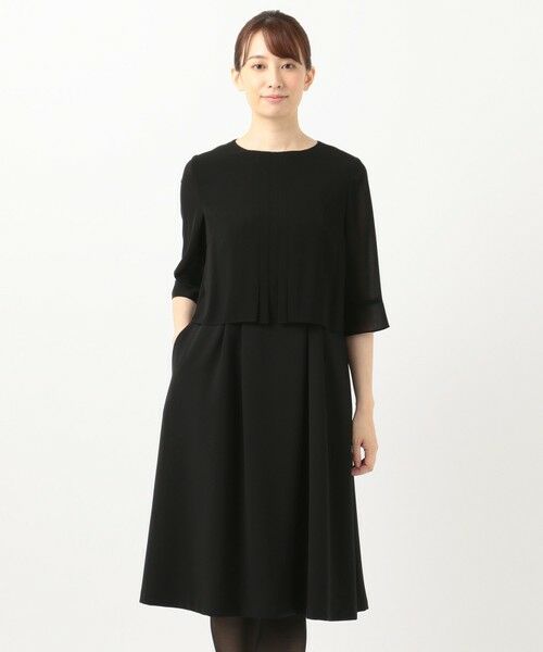BLACK FORMAL / ブラックフォーマル セットアップ | 【洗える】ウォッシャブルストレッチバックサテン ジャケット＋ワンピース | 詳細8