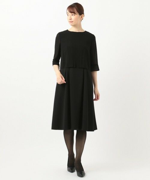 BLACK FORMAL / ブラックフォーマル セットアップ | 【洗える】ウォッシャブルストレッチバックサテン ジャケット＋ワンピース | 詳細9