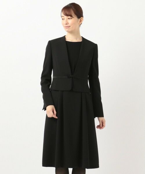 BLACK FORMAL/ブラックフォーマル 【洗える】ウォッシャブルストレッチバックサテン ジャケット+ワンピース ブラック系 6 BLACK FORMAL/ブラックフォーマル 【洗える】ウォッシャブルストレッチバックサテン ジャケット+ワンピース ブラック系 6