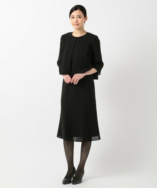 BLACK FORMAL/ブラックフォーマル 【洗える】セオアルファバラシャ ウォッシャブル ワンピース ブラック系 40 BLACK FORMAL/ブラックフォーマル 【洗える】セオアルファバラシャ ウォッシャブル ワンピース ブラック系 40