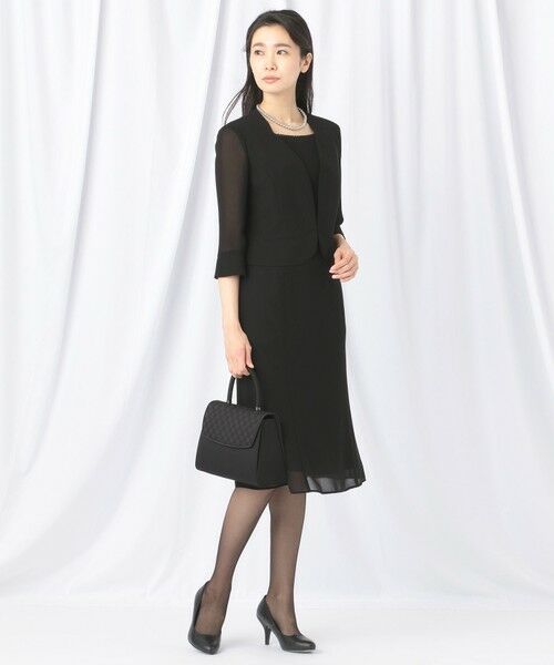 BLACK FORMAL / ブラックフォーマル ドレス | 【洗える/着心地楽々】セオプラスエス ウォッシャブル ワンピース | 詳細1