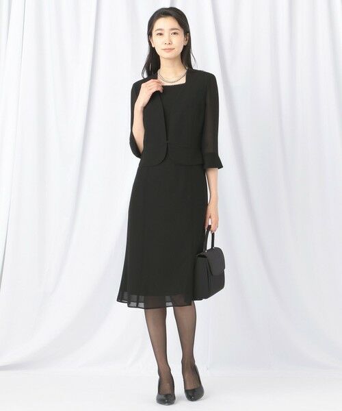 BLACK FORMAL / ブラックフォーマル ドレス | 【洗える/着心地楽々】セオプラスエス ウォッシャブル ワンピース | 詳細3