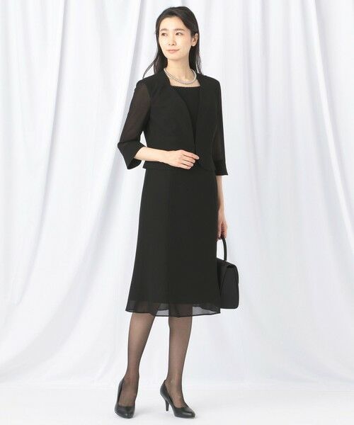 BLACK FORMAL / ブラックフォーマル ドレス | 【洗える/着心地楽々】セオプラスエス ウォッシャブル ワンピース | 詳細4